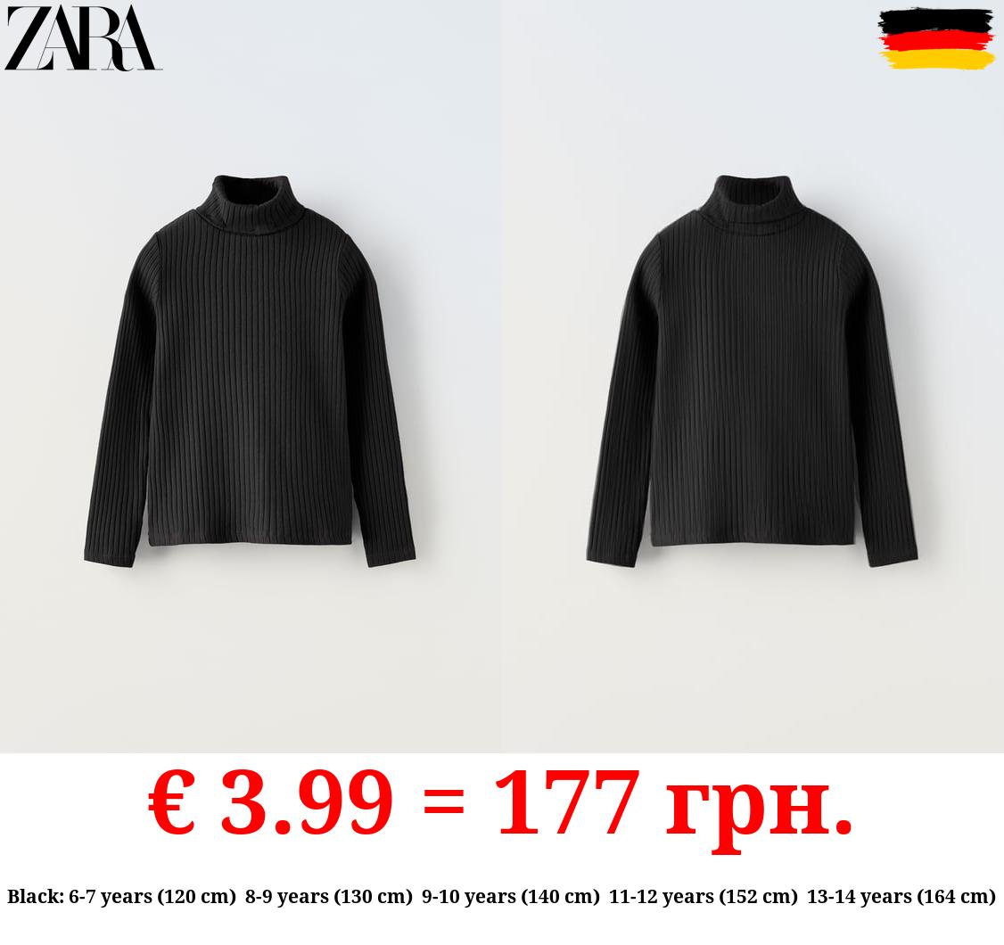 RIBBED TURTLENECK T-SHIRT