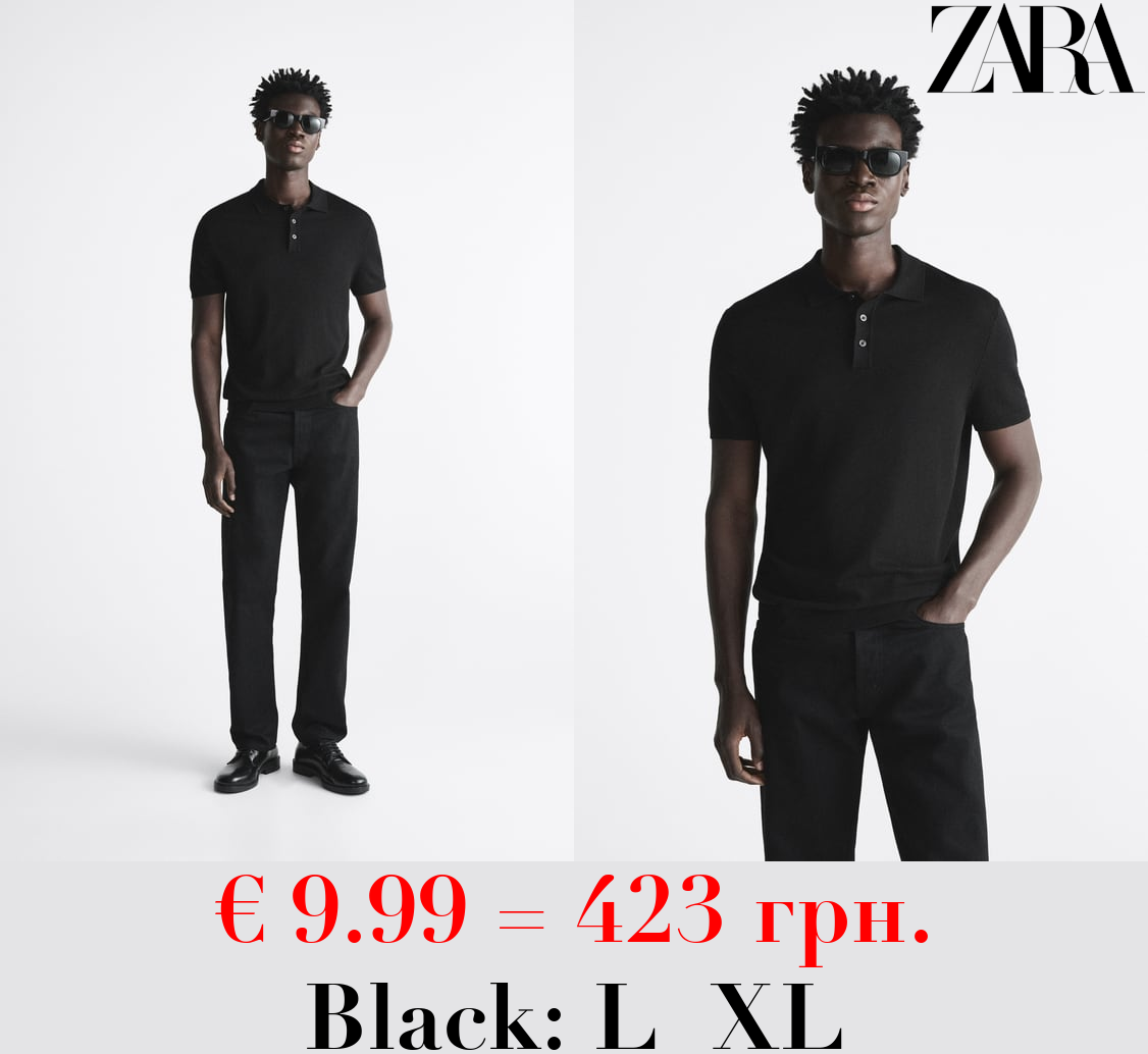 VISCOSE BLEND KNIT POLO SHIRT