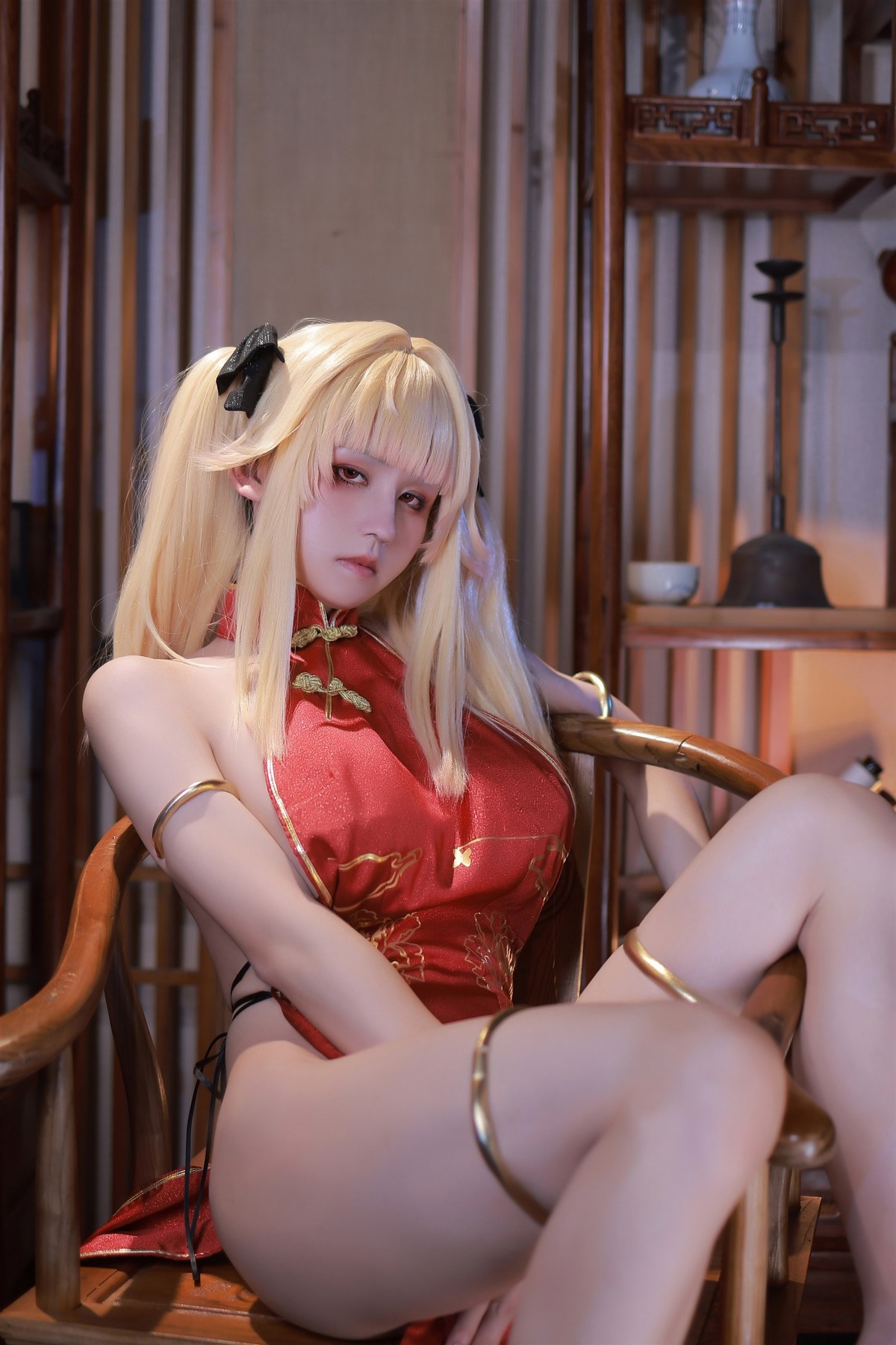 Cosplay 桜满三时 萌姬联合 旗袍 41