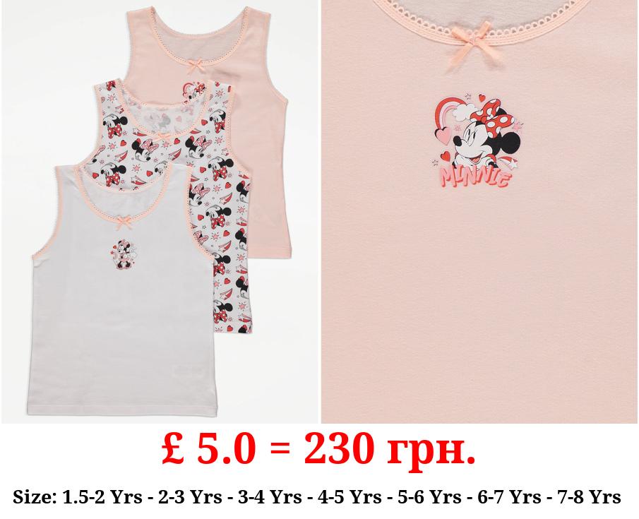 Disney Minnie Mouse Character Print Vests 3 Pack