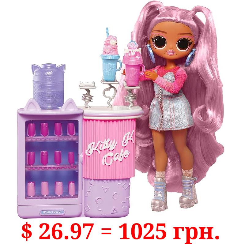 LOL Surprise OMG Sweet Nails – Kitty K Café with 15 Surprises, Including Real Nail Polish, Press On Nails, Sticker Sheets, Glitter, 1 Fashion Doll, and More! – Great Gift for Kids Ages 4+