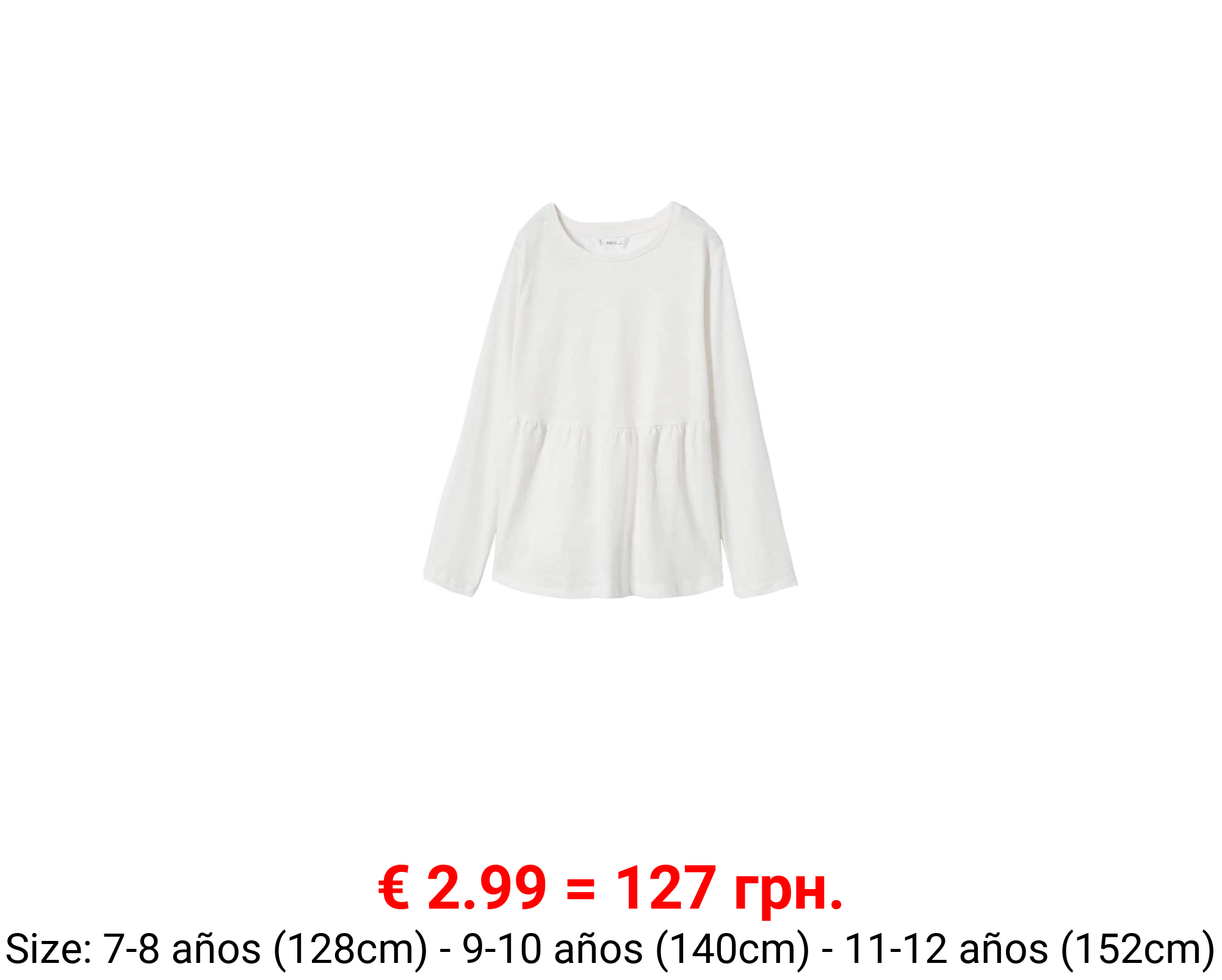 Camiseta manga larga volante