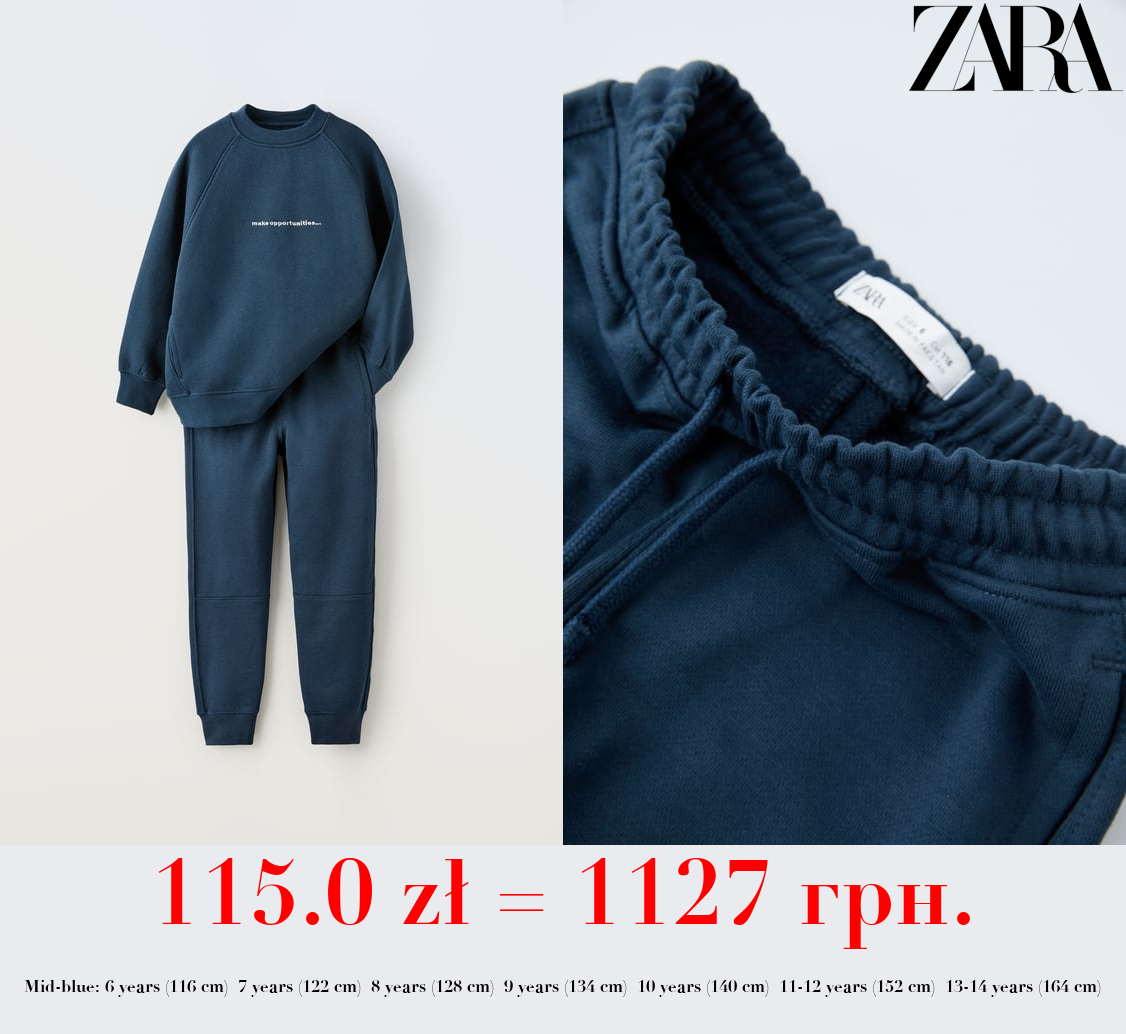 PLUSH EMBROIDERED SWEATSHIRT AND TROUSERS CO ORD