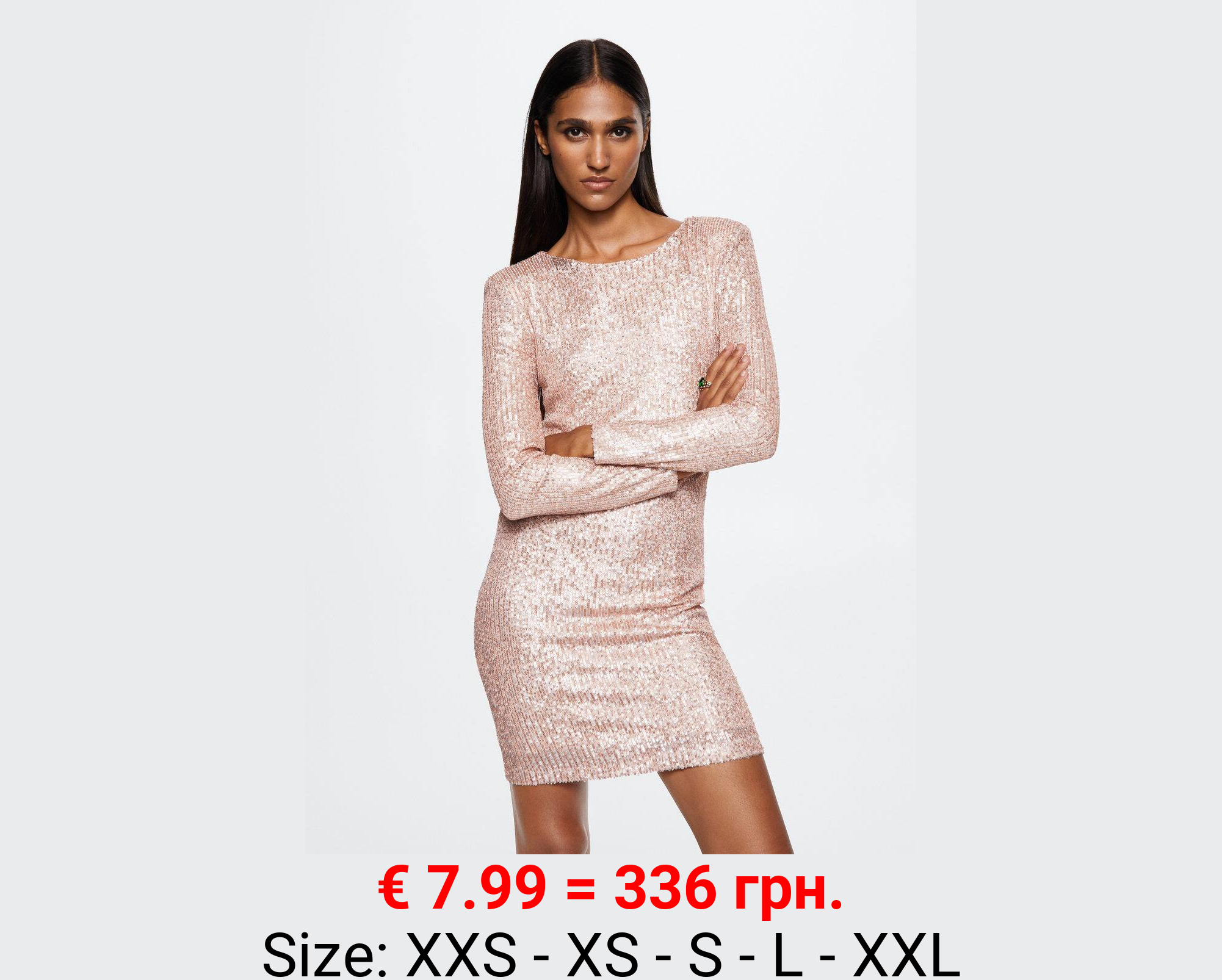 Vestido lentejuelas manga larga