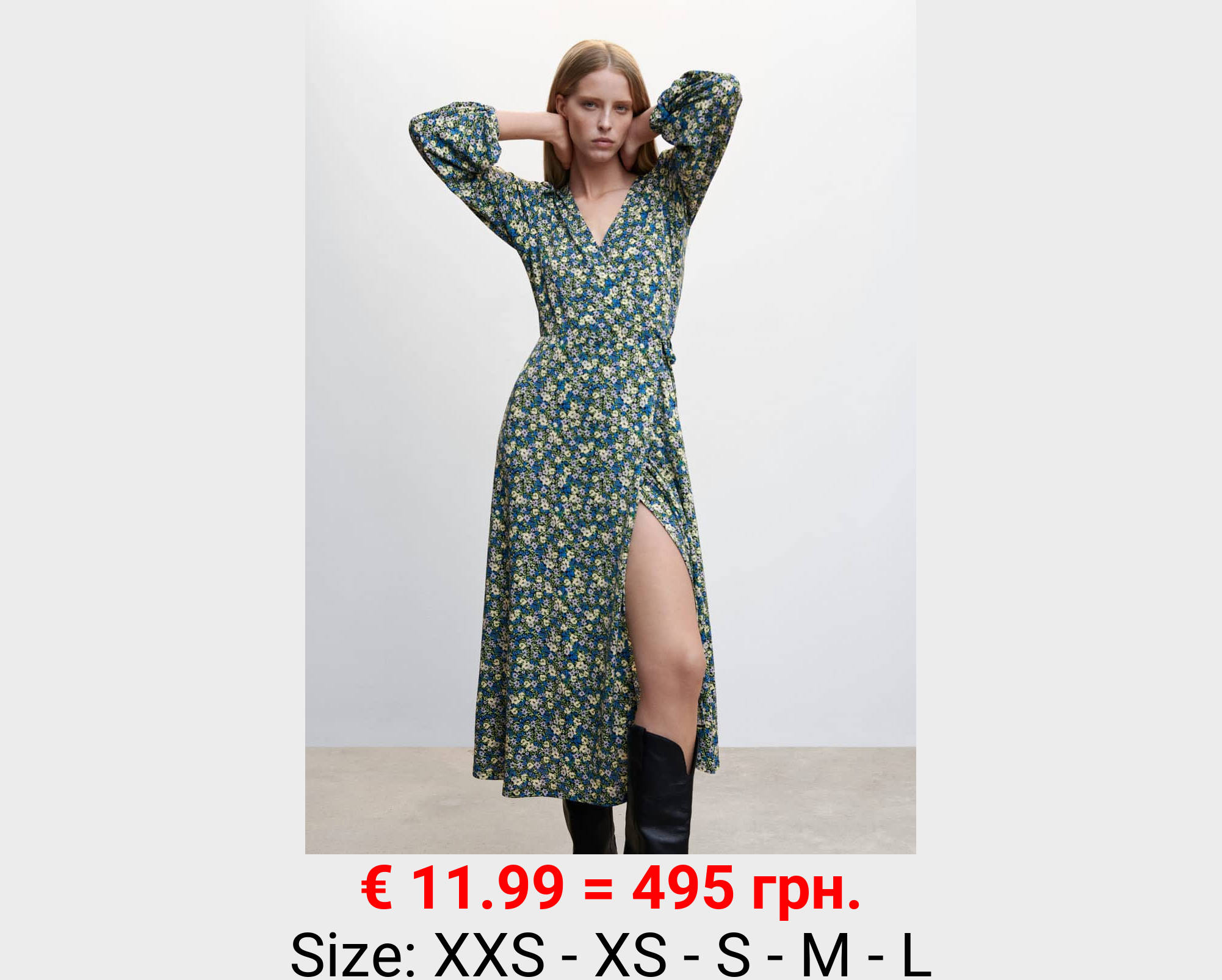 Vestido estampado abertura