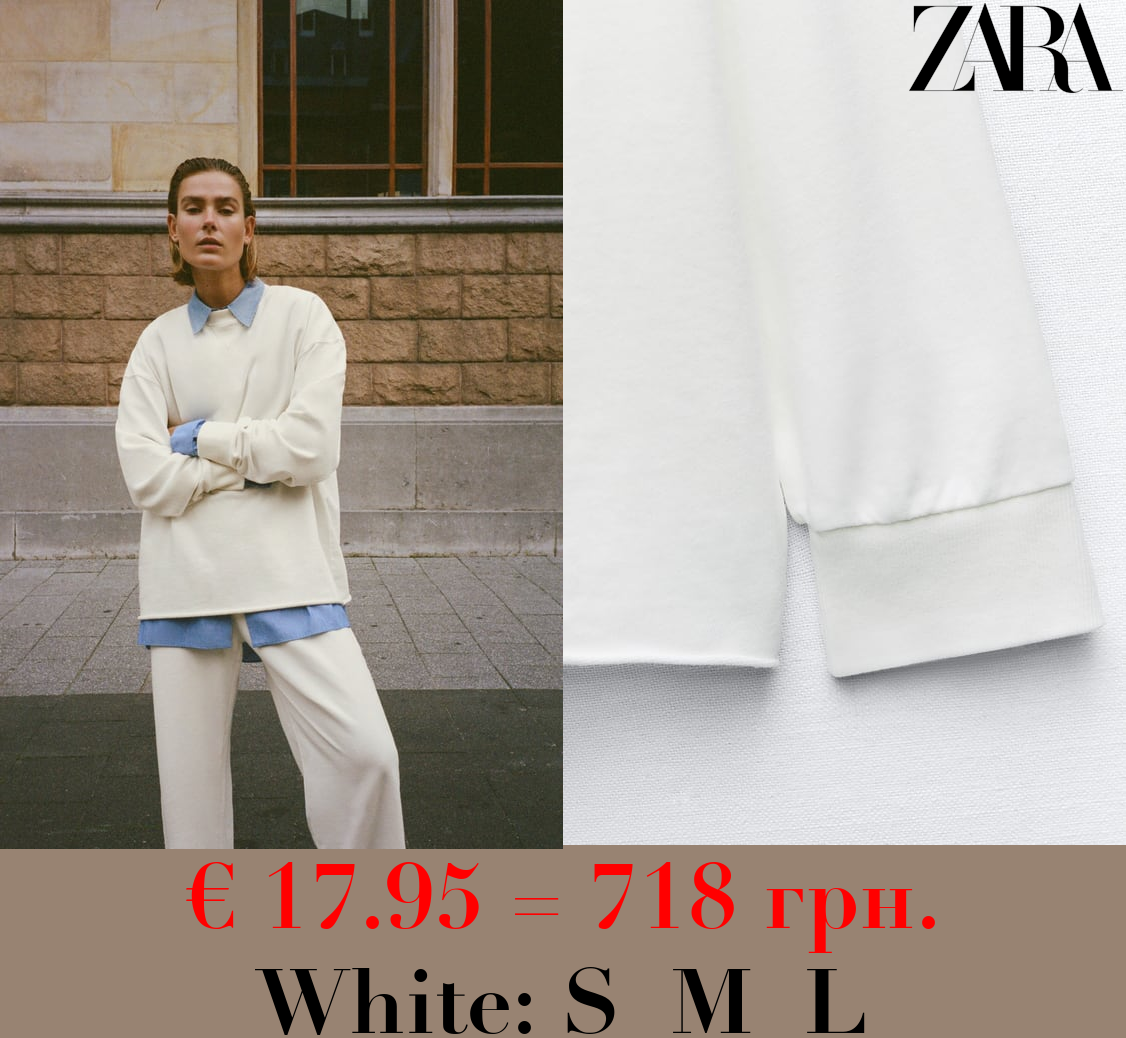 FADED-EFFECT PLUSH SWEATSHIRT