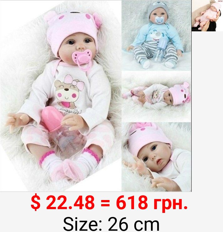 HOTBEST 26cm/55cm Lifelike Newborn Silicone Vinyl Reborn Gift Baby Doll Handmade Reborn Dolls