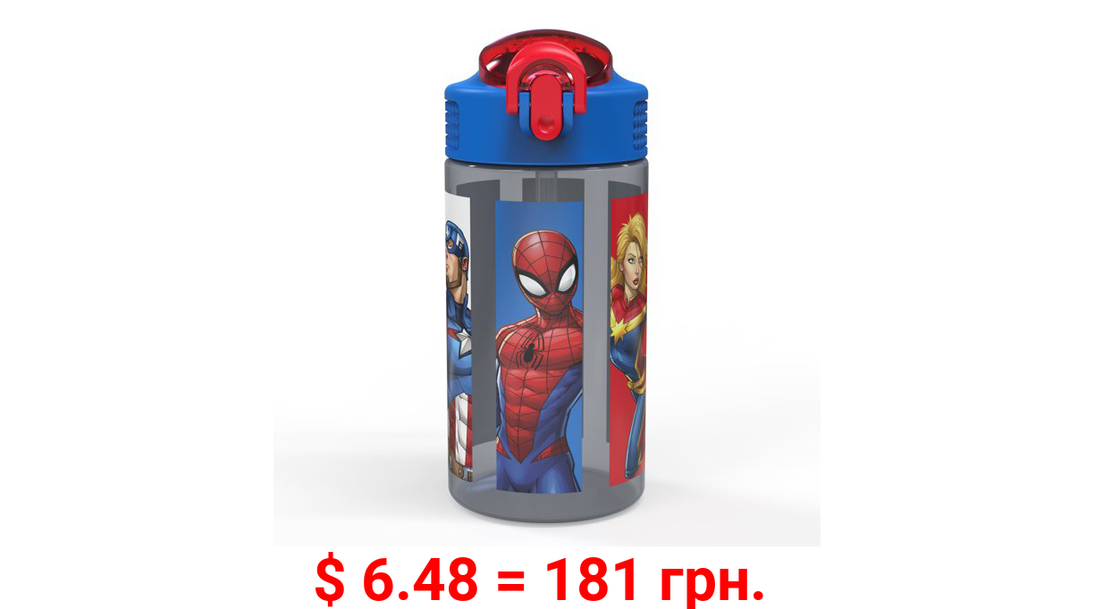 Zak Designs Marvel Comics 16 Ounce Reusable Plastic Water Bottle, The Avengers