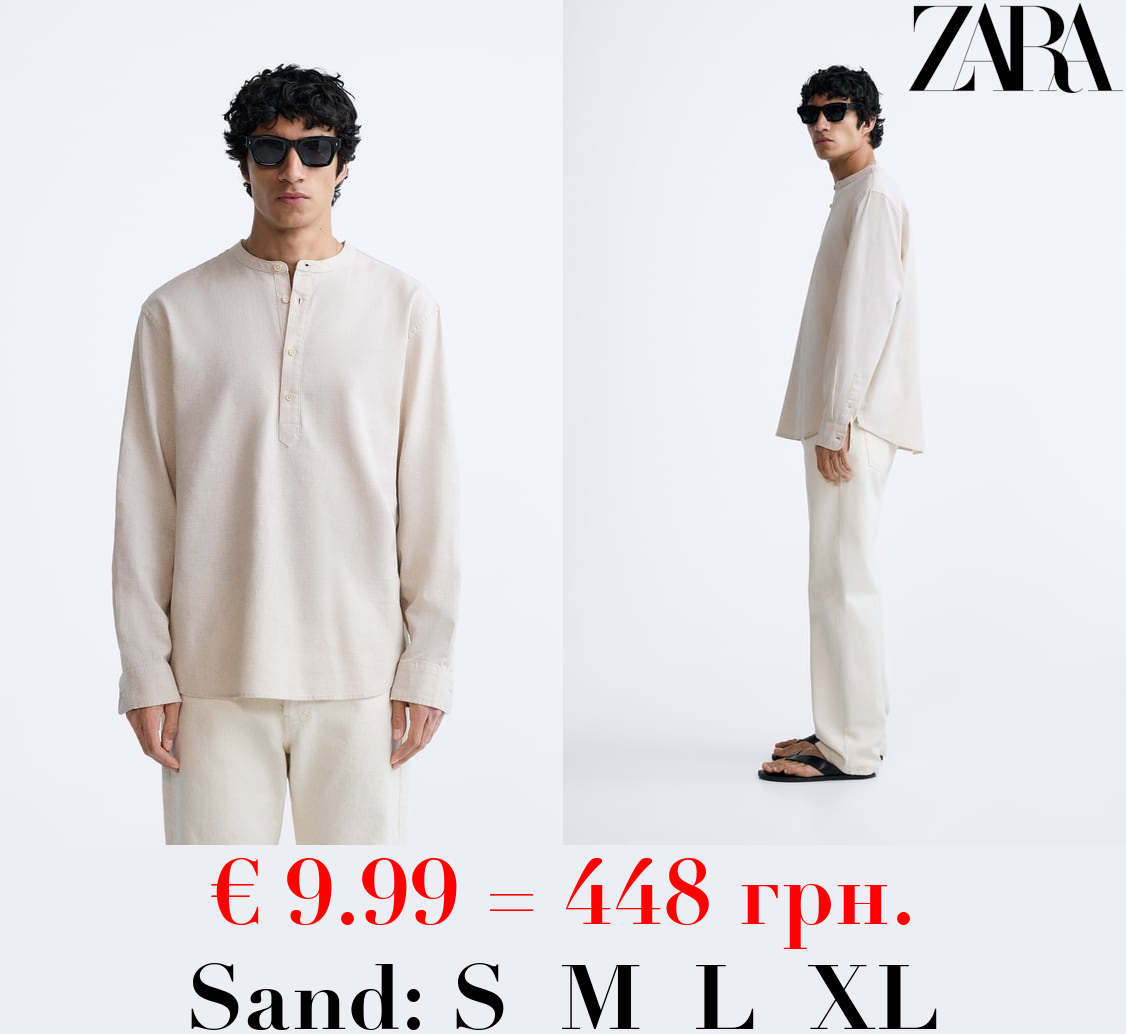 STAND-UP COLLAR SHIRT