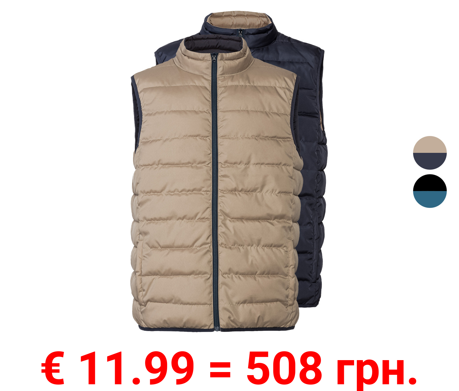 LIVERGY® Herren Wendeweste, weich und wärmend wattiert