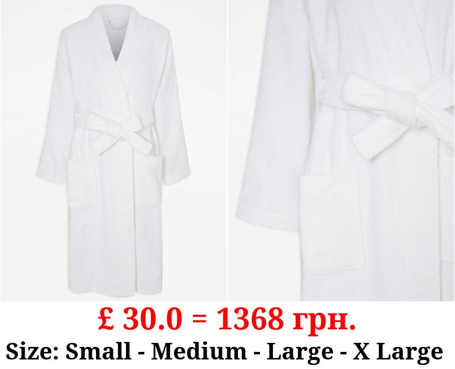 White Cotton Towelling Robe