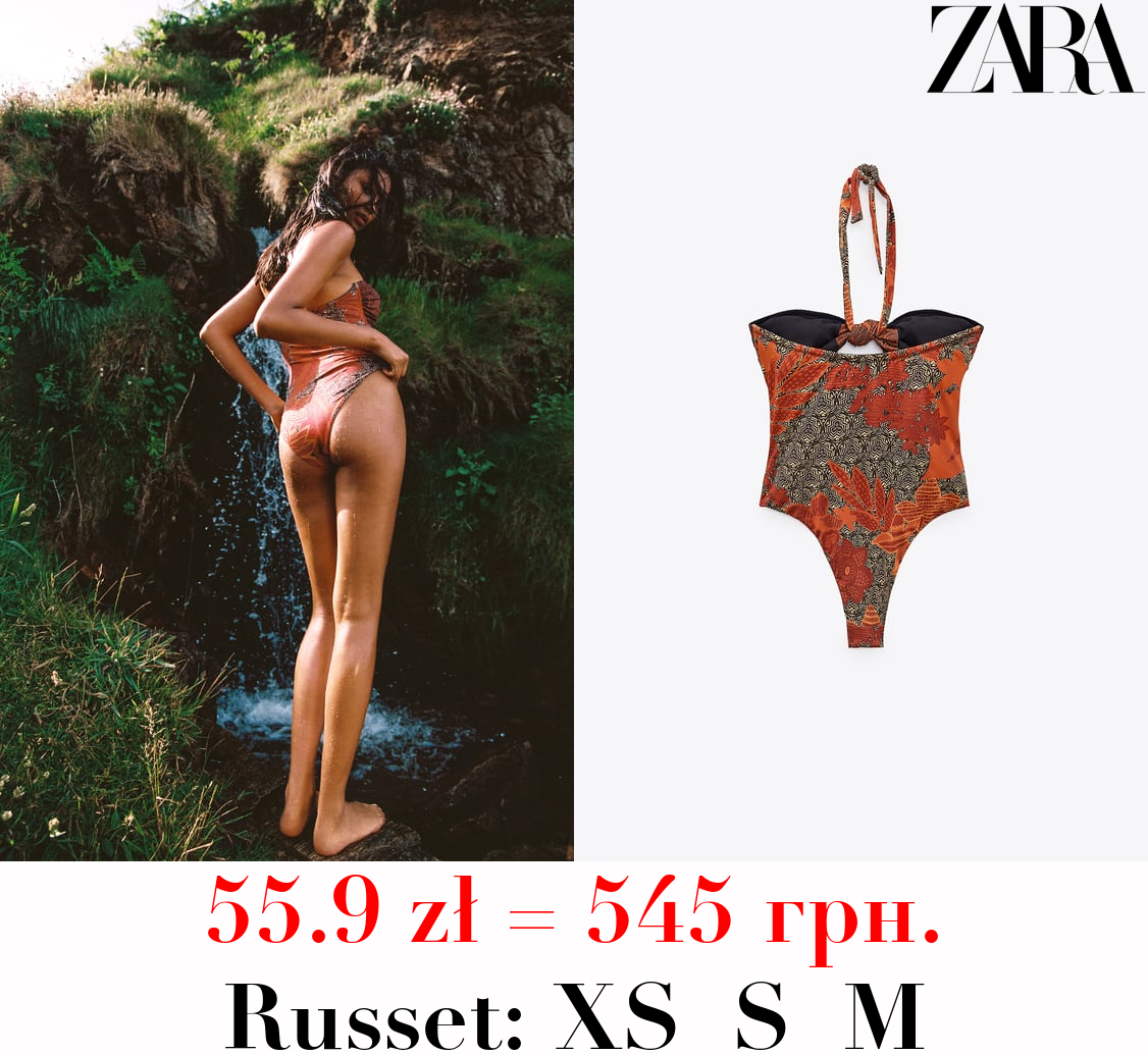 PRINTED BANDEAU SWIMSUIT