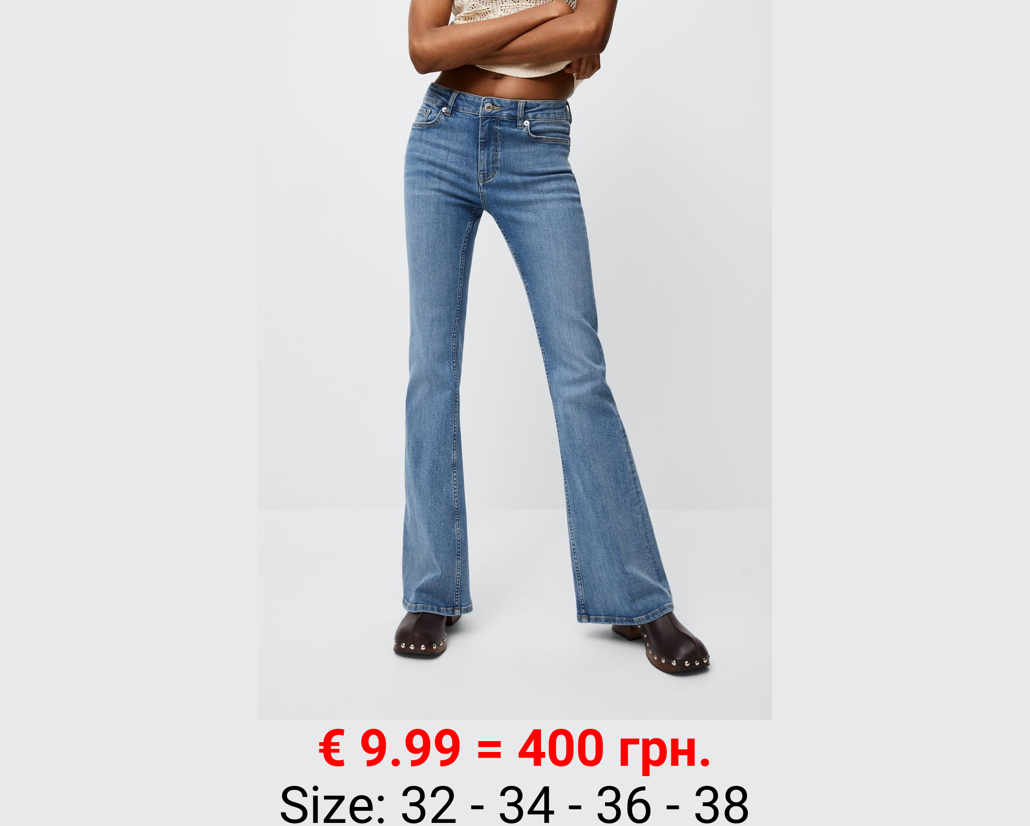 Jeans flare tiro medio