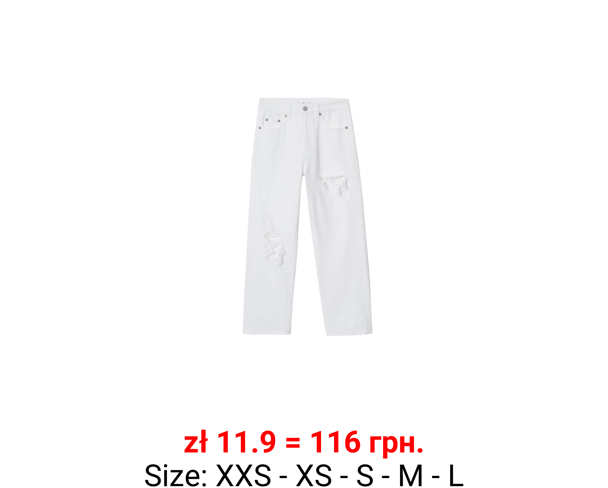 Jeans straight-fit rotos decorativos 