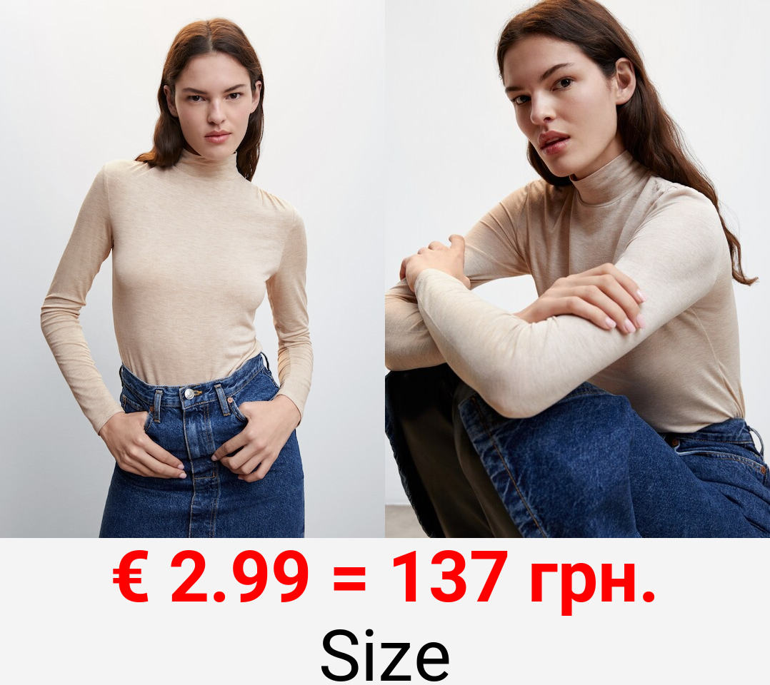 Camiseta manga larga cuello alto