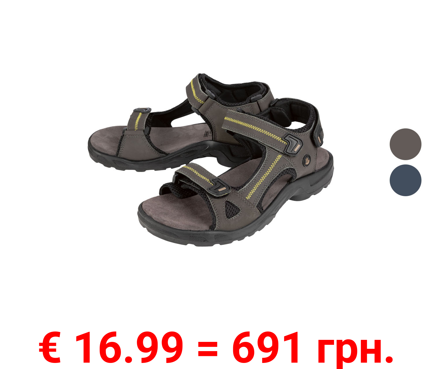 crivit Herren Trekkingsandalen, mit verstellbaren Klettverschlüssen
