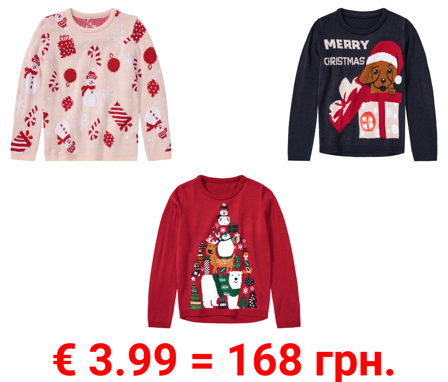 lupilu® Kleinkinder Pullover mit weihnachtlichen Motiven