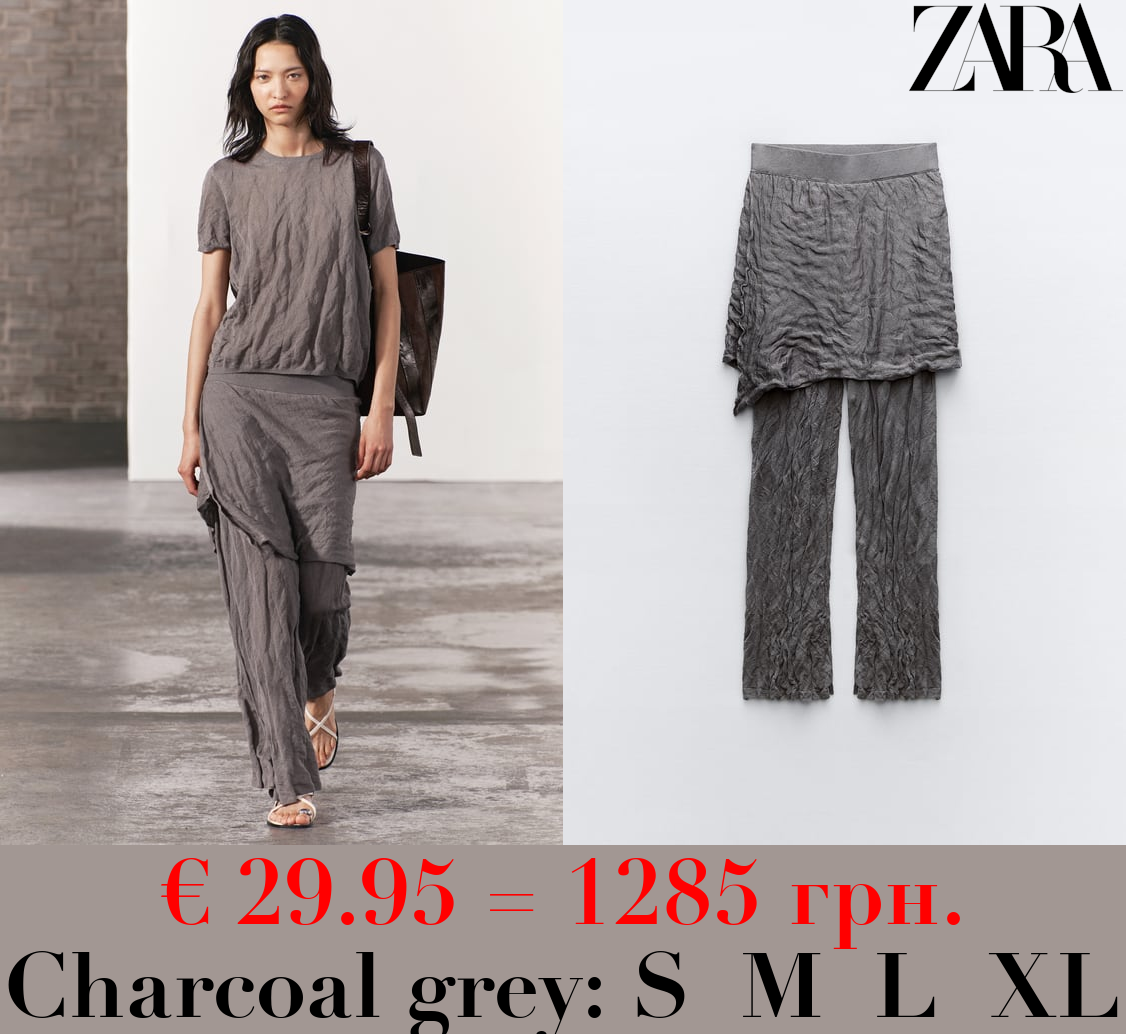 CREASE-EFFECT KNIT PAREO TROUSERS