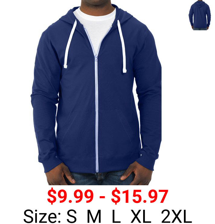 Fruit of the loom Men's and Big Men's Soft Jersey Full Zip Hooded Jacket, XL