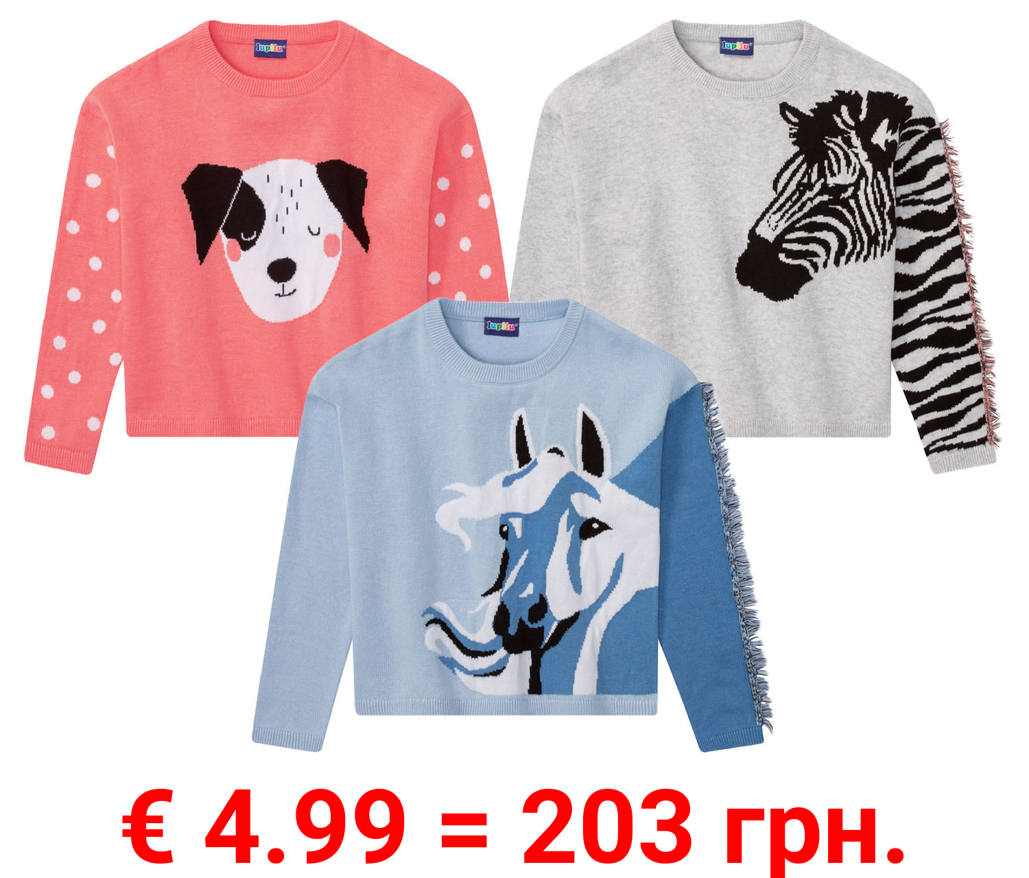 lupilu Kleinkinder Mädchen Strickpullover, mit Print