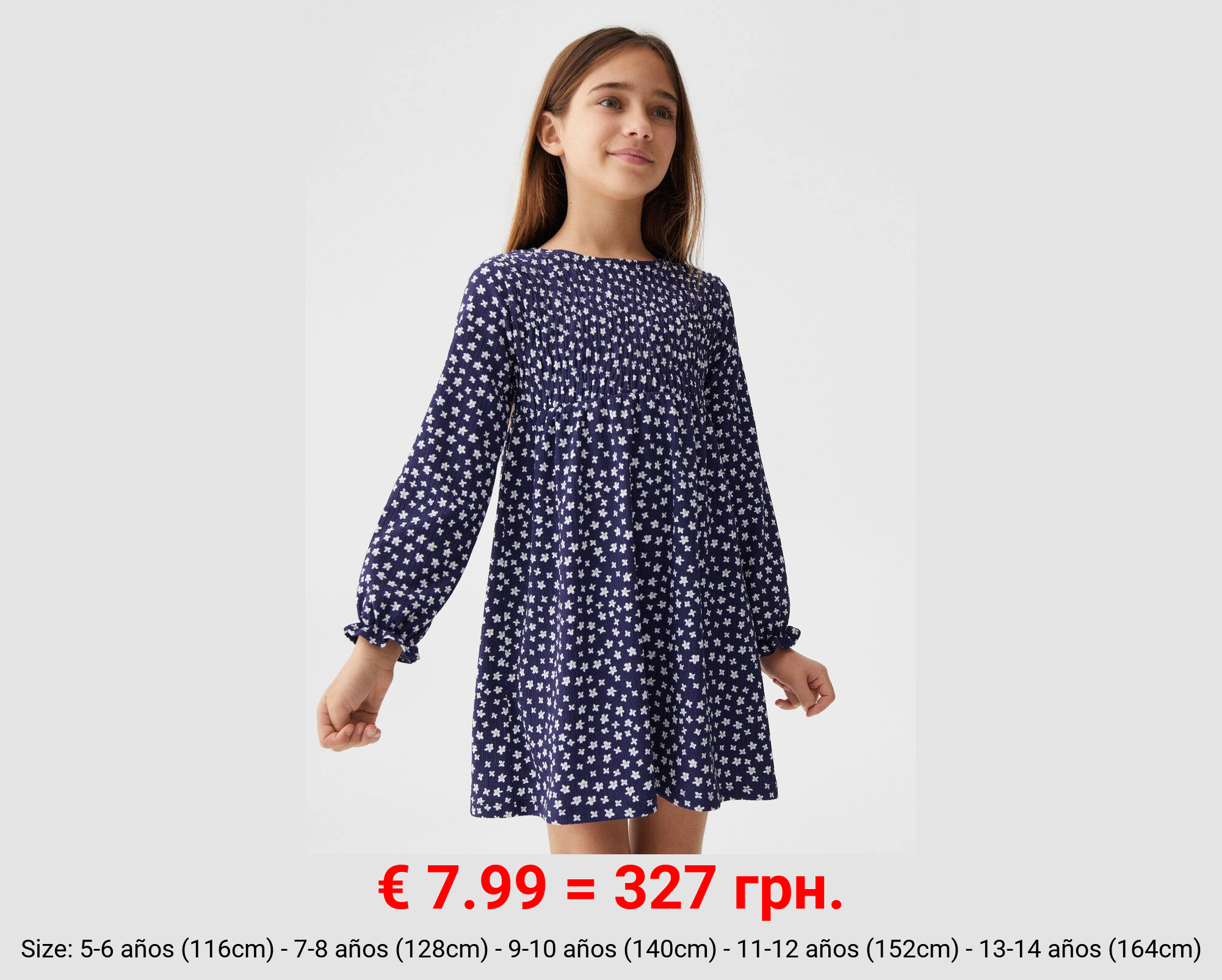 Vestido estampado volante