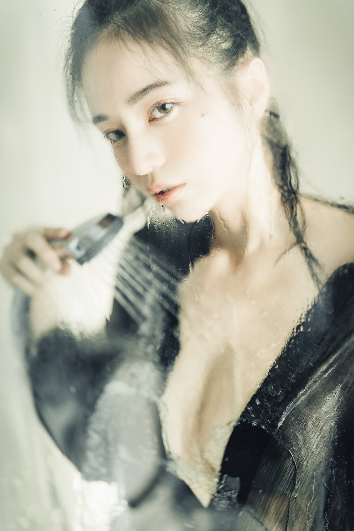 JVID精品 🔞仙仙辰 透明罩衫 透明駱駝蹄內褲 濕潤黑絲 我的女友 這次有點色😈有點甜 Set.02 39