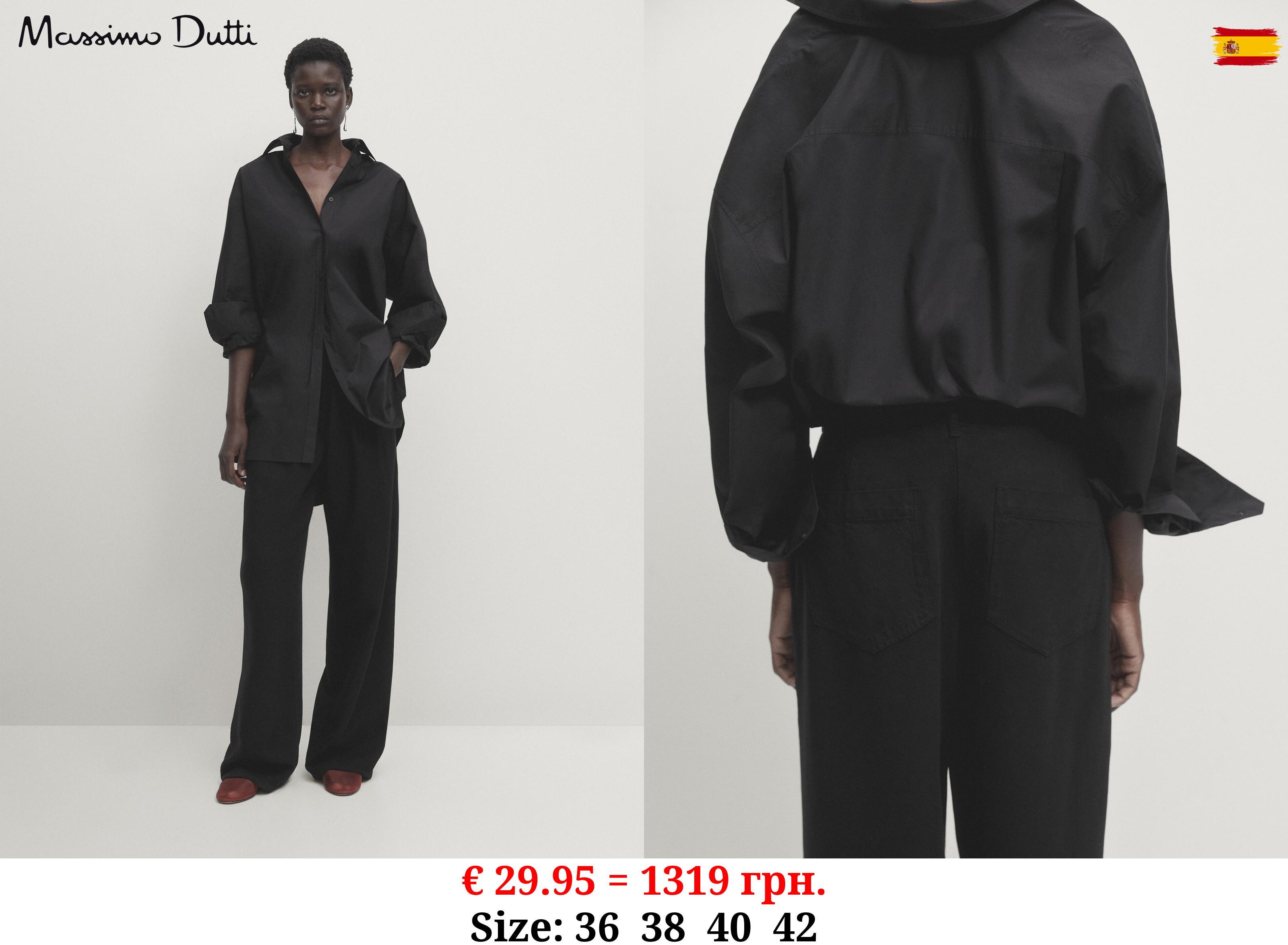 Flowing lyocell trousers with darts BLACK