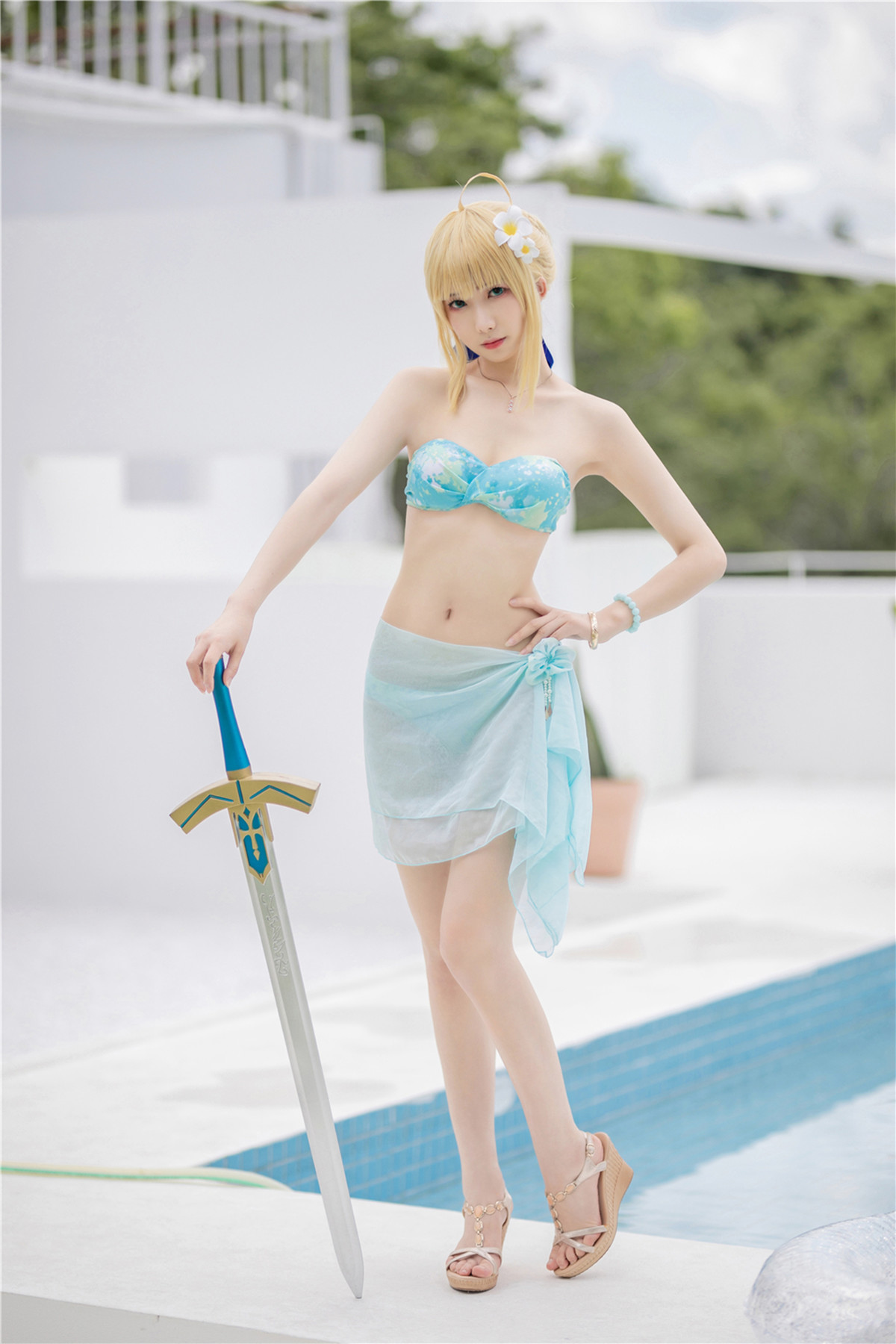 Cosplay 封疆疆v 阿尔托莉雅 潘德拉贡 泳装 5