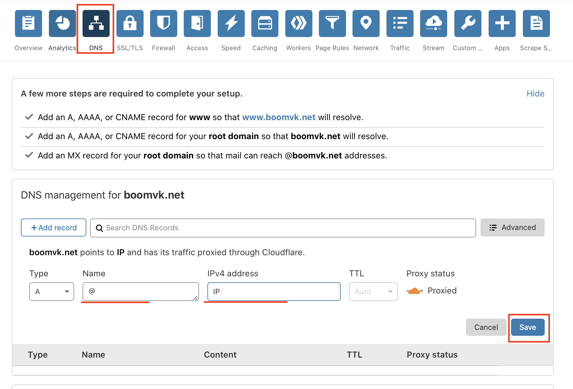 Привязка домена к CloudFlare – Telegraph
