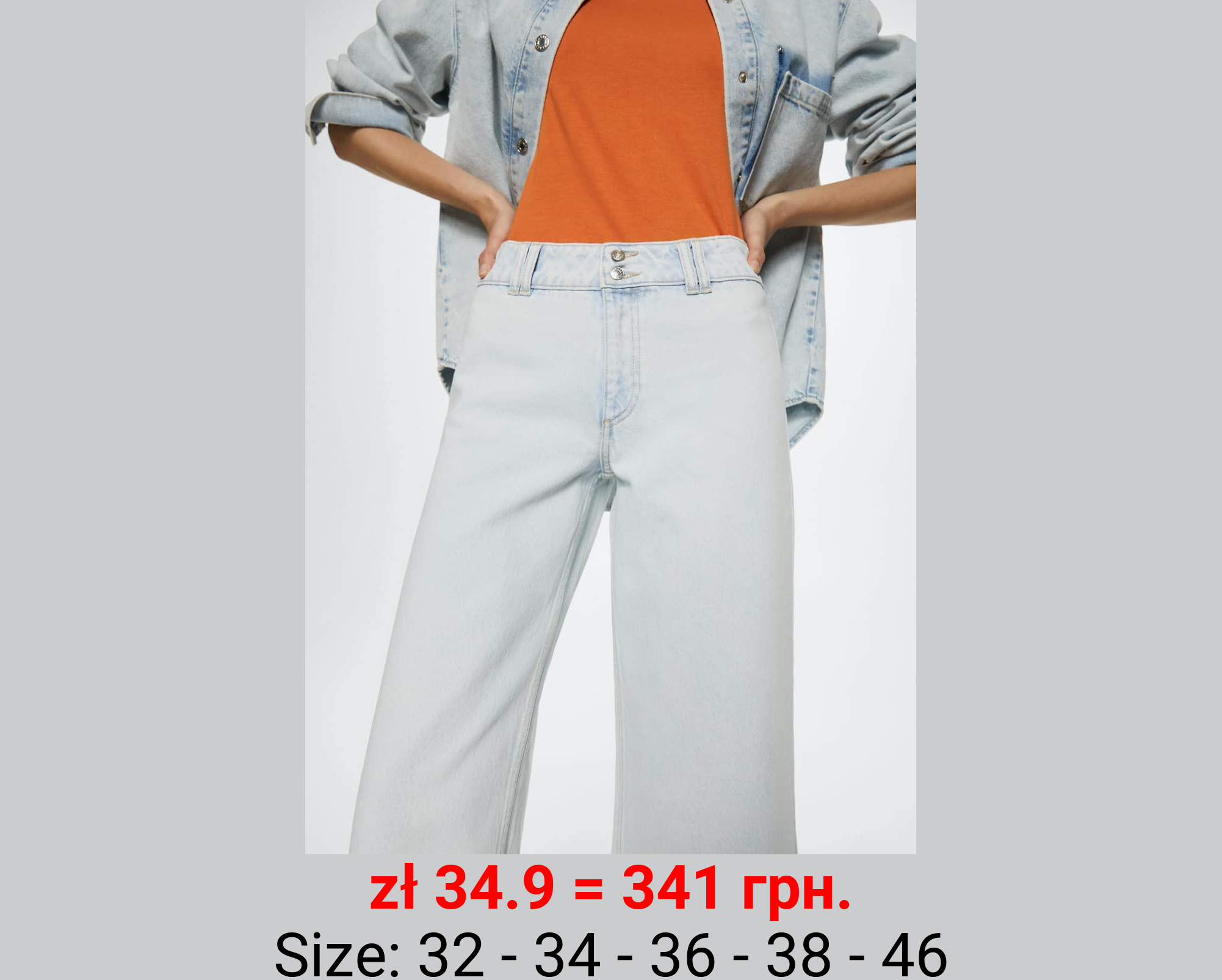 Jeans tiro medio wideleg