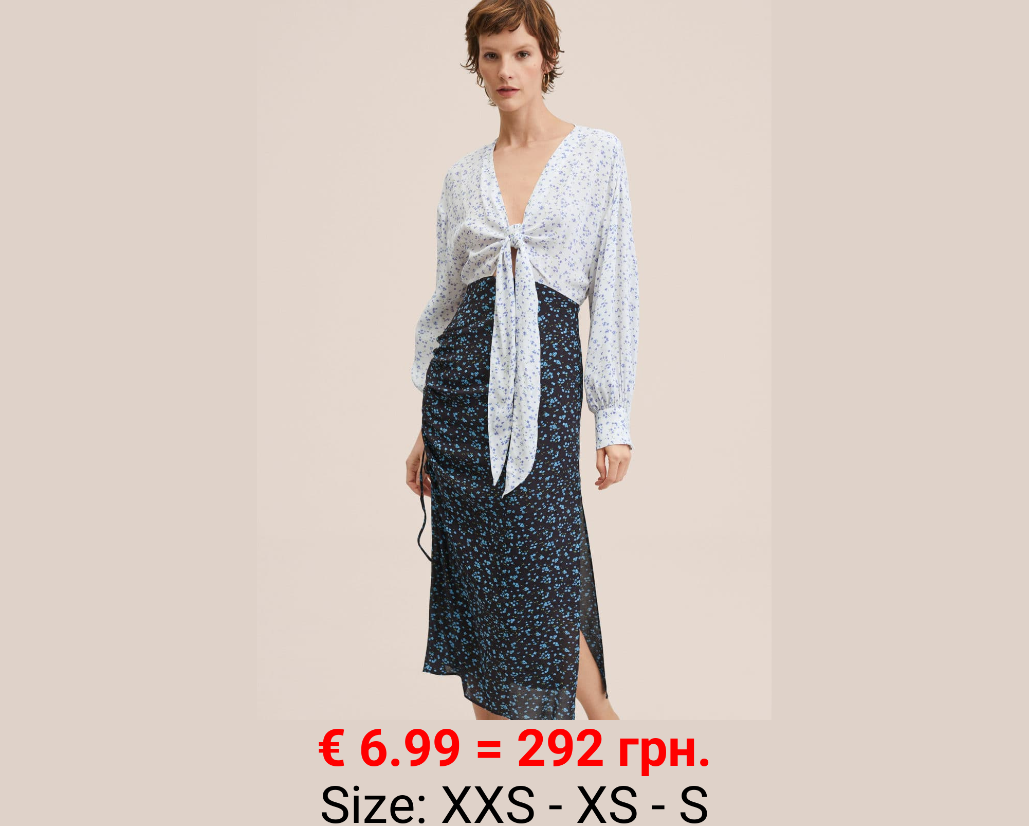 Vestido estampado abertura 