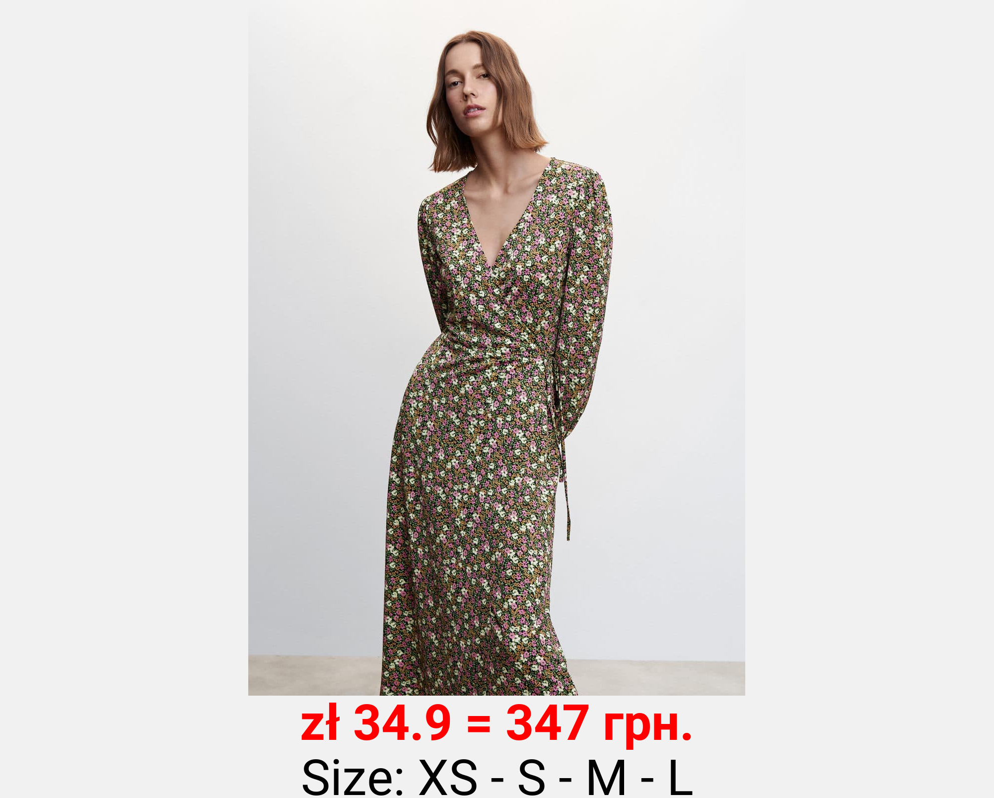 Vestido estampado abertura 