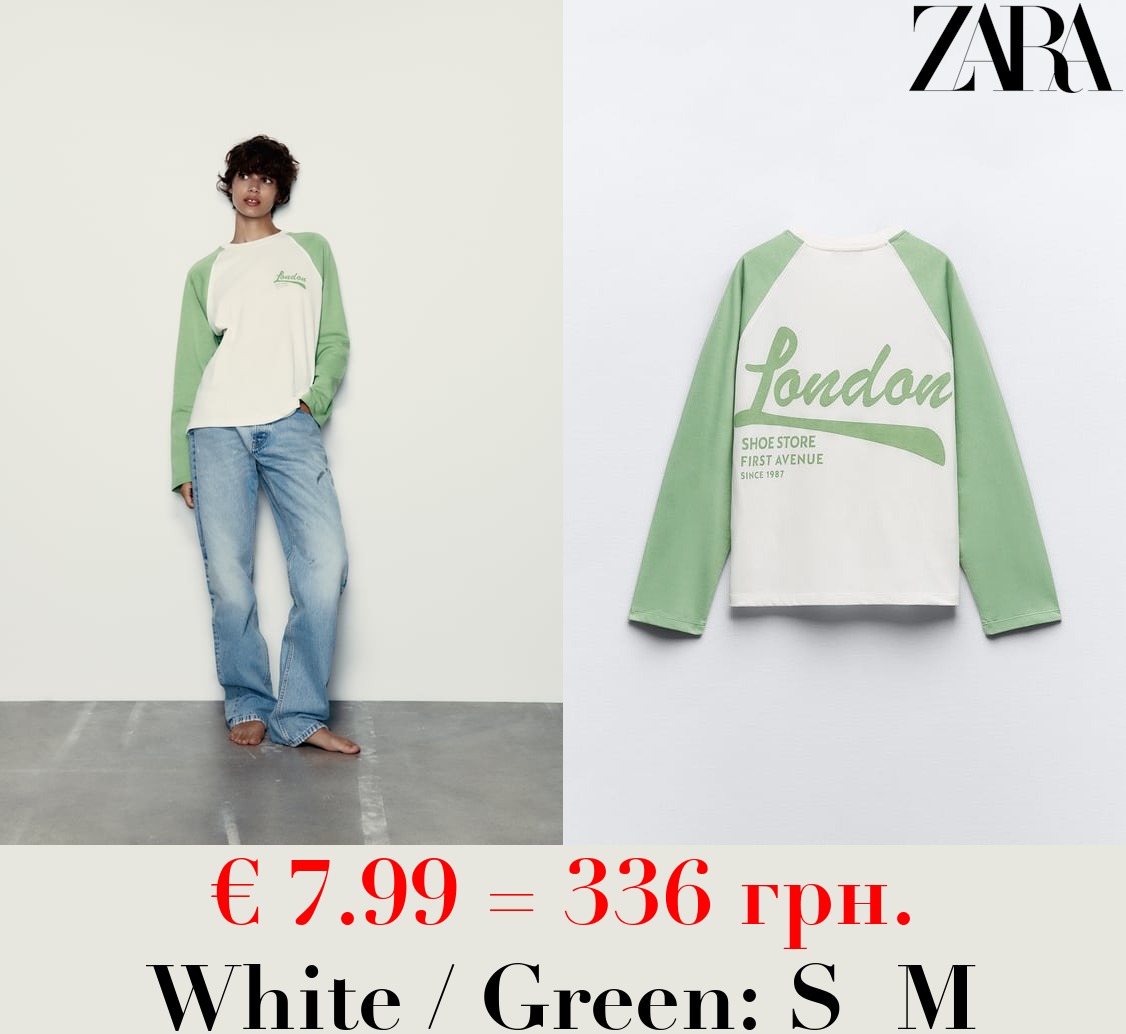 FADED T-SHIRT WITH SLOGAN