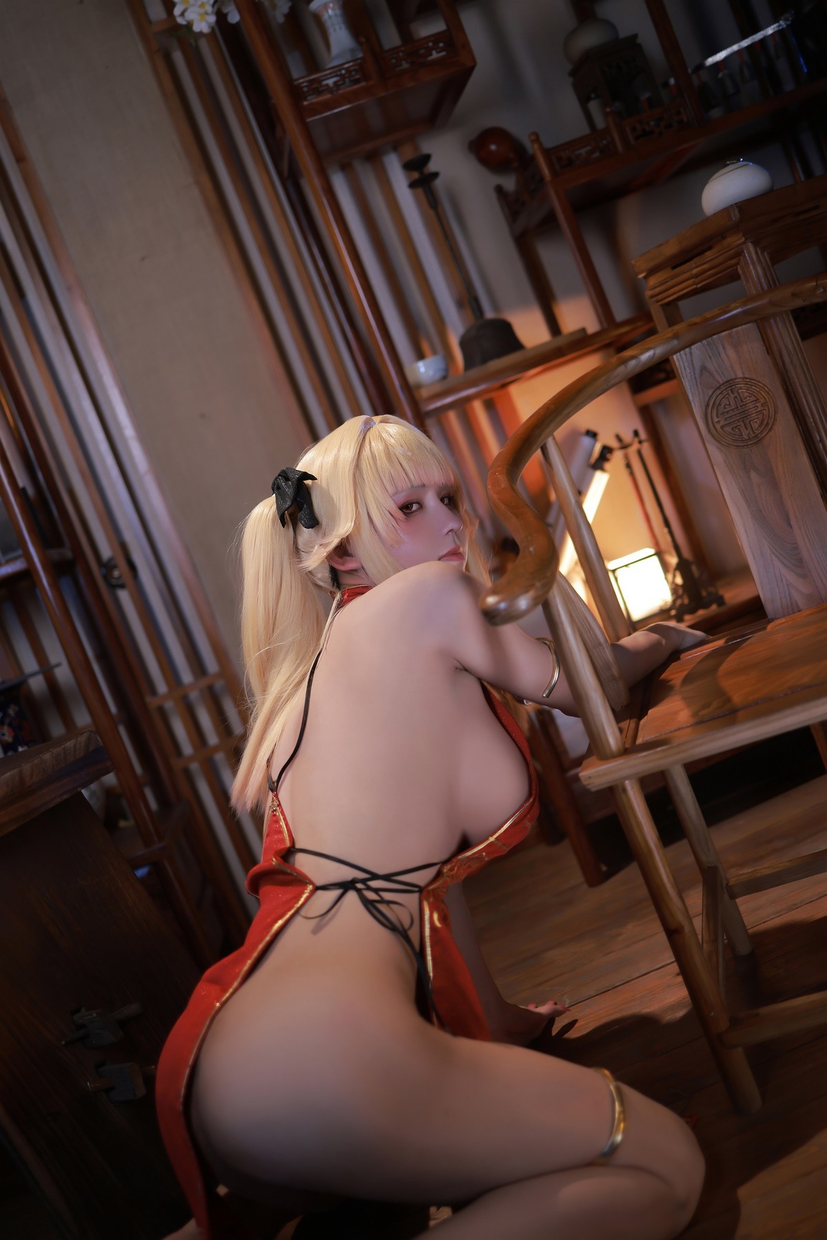 Cosplay 桜满三时 萌姬联合 旗袍 55