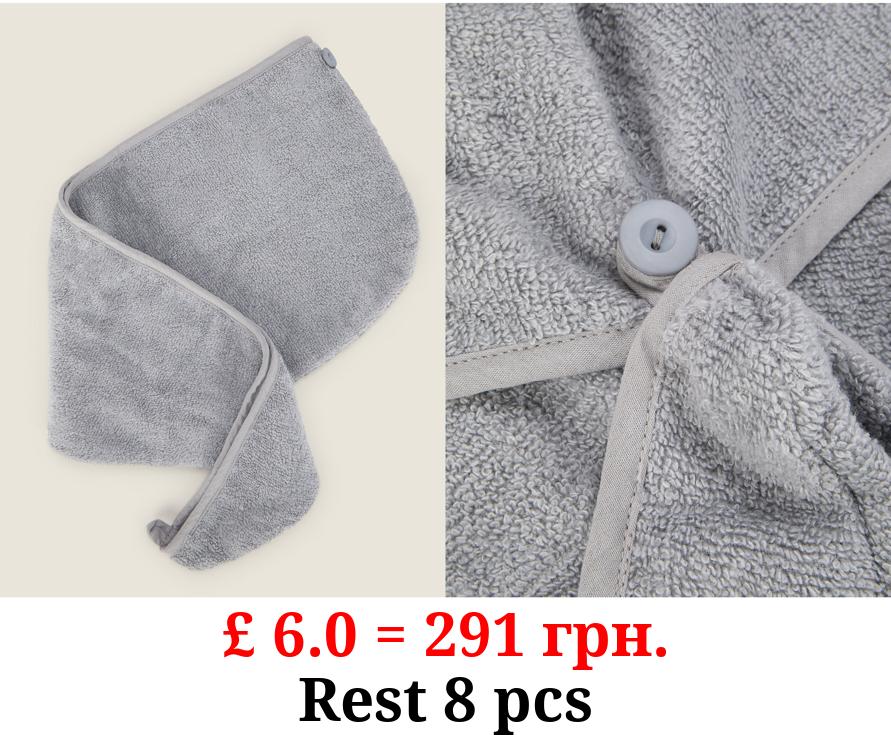 Just Wellness Grey Bamboo Hair Wrap - Set of 2