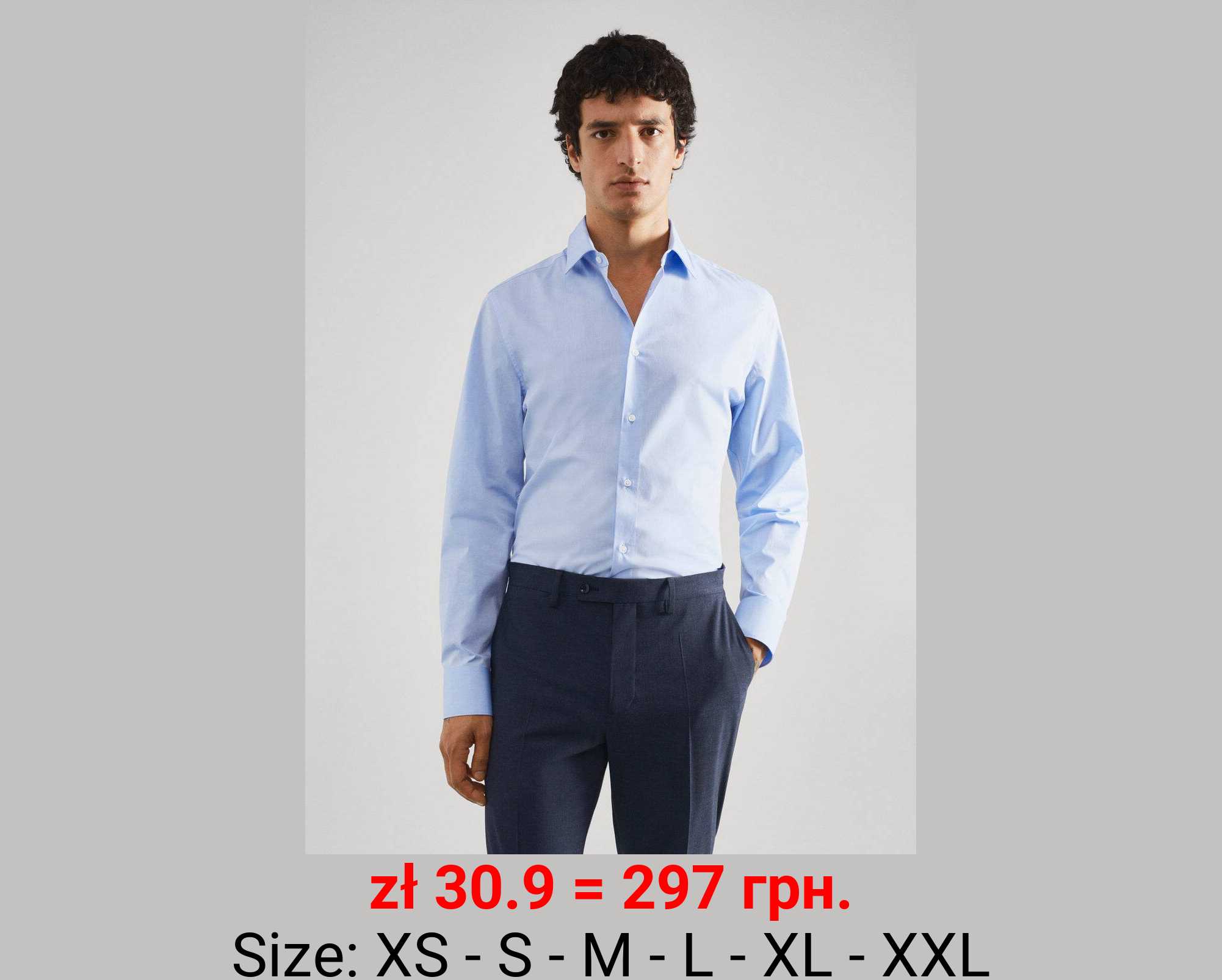 Camisa traje slim fit algodón stretch