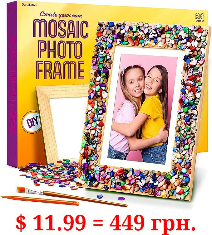 DIY Mosaic Picture Frame Kit for Kids - Arts and Craft Kits for Girls & Boys - Crafts for 6-14 Year Old - Photo Birthday Gifts for Ages 6, 7, 8, 9, 10, 11, 12, Gift for Teens, Tweens, 6-8, 8-12, 10-12
