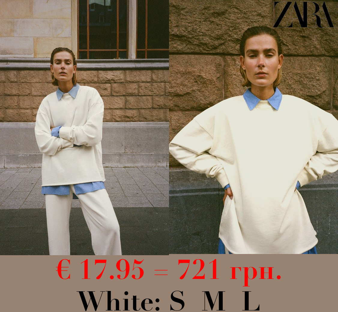 FADED-EFFECT PLUSH SWEATSHIRT