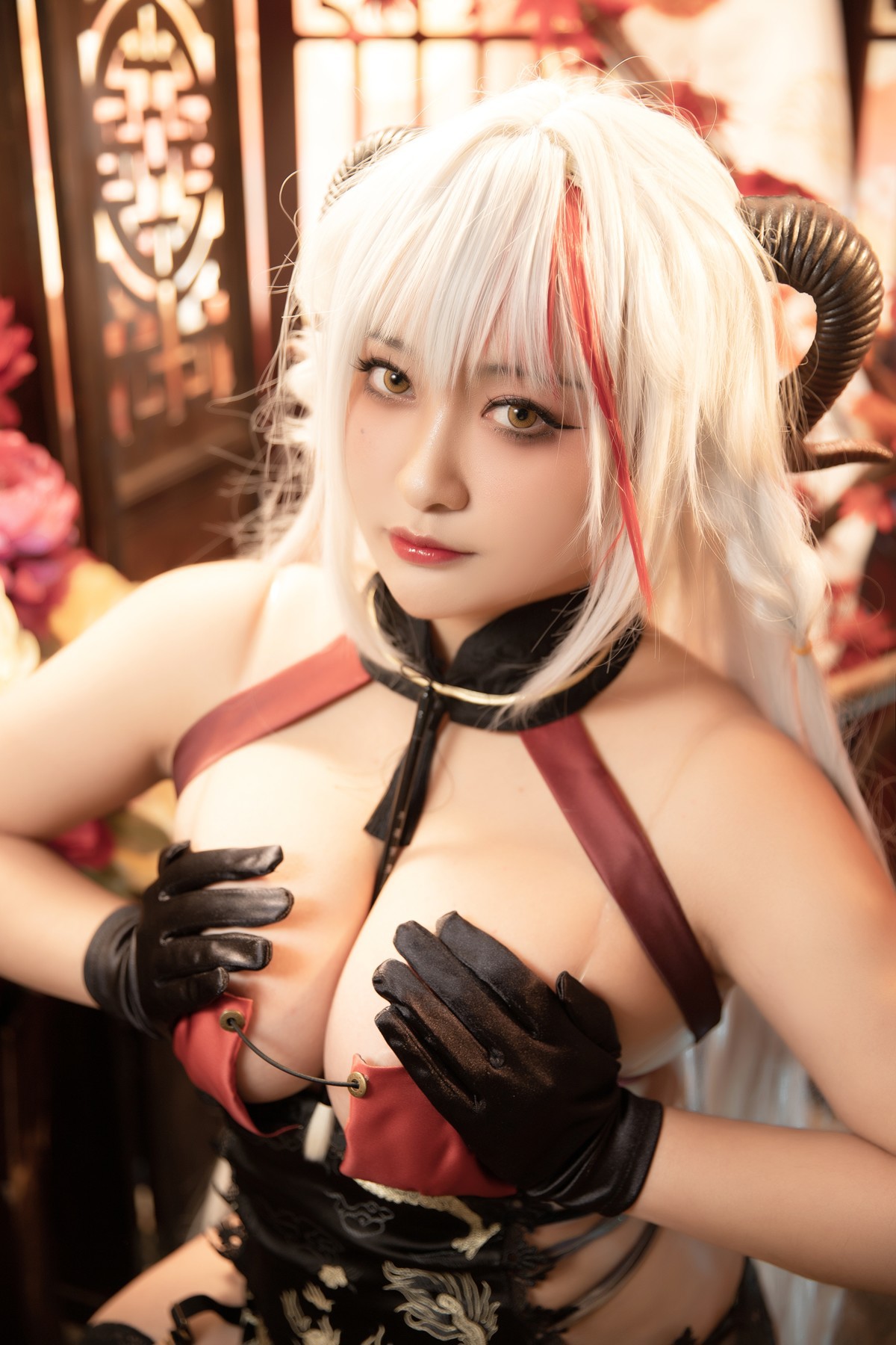 Cosplay 洛璃LoLiSAMA 埃吉尔旗袍 金龙腾祥云 Set.02 12
