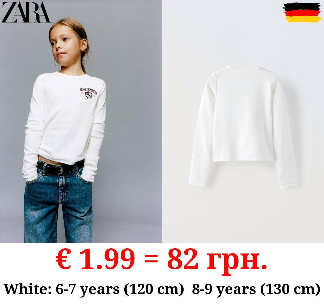 EMBROIDERED RIBBED T-SHIRT