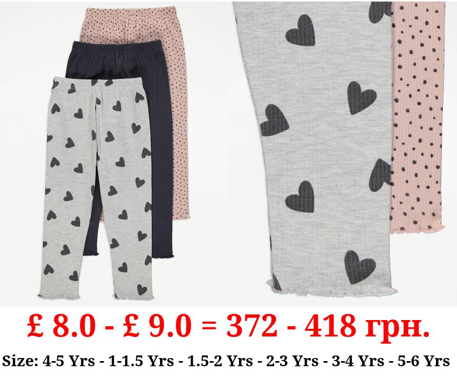 Ribbed Leggings 3 Pack