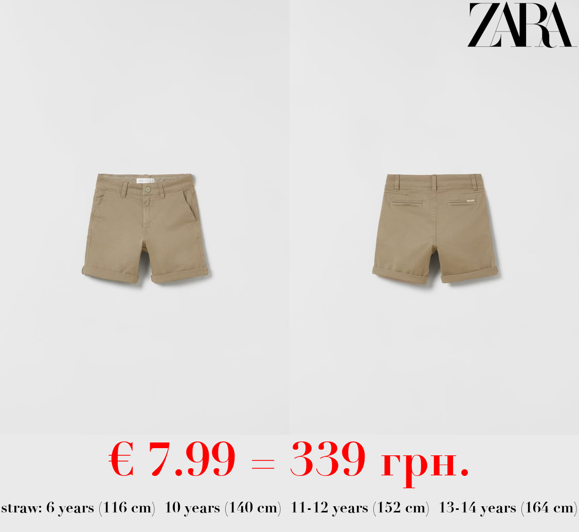 PLAIN CHINO BERMUDA SHORTS