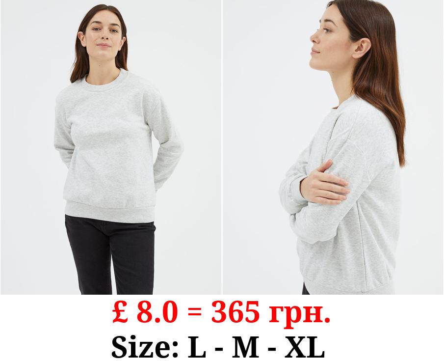 Grey Basic Crew Neck Sweatshirt