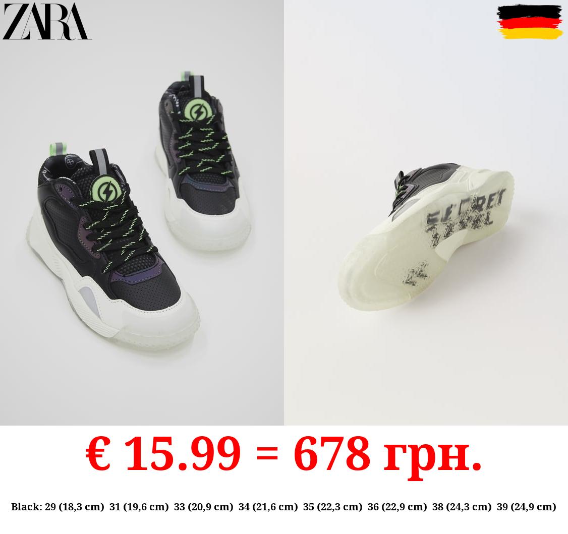 GLOW-IN-THE-DARK HIGH-TOP SNEAKERS