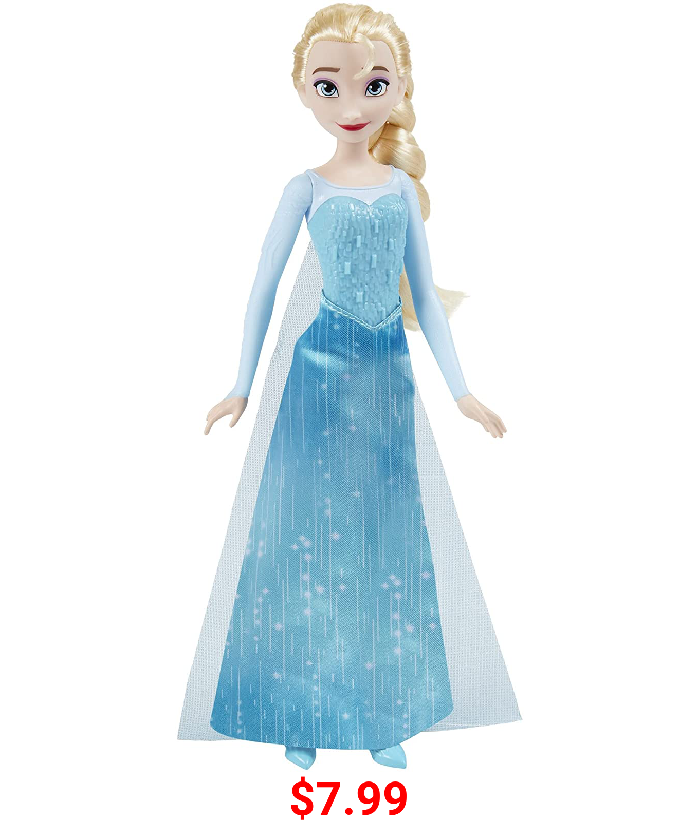 Disney Frozen Shimmer Elsa Fashion Doll, Skirt, Shoes, and Long Blonde Hair, Toy for Kids 3 Years Old and Up