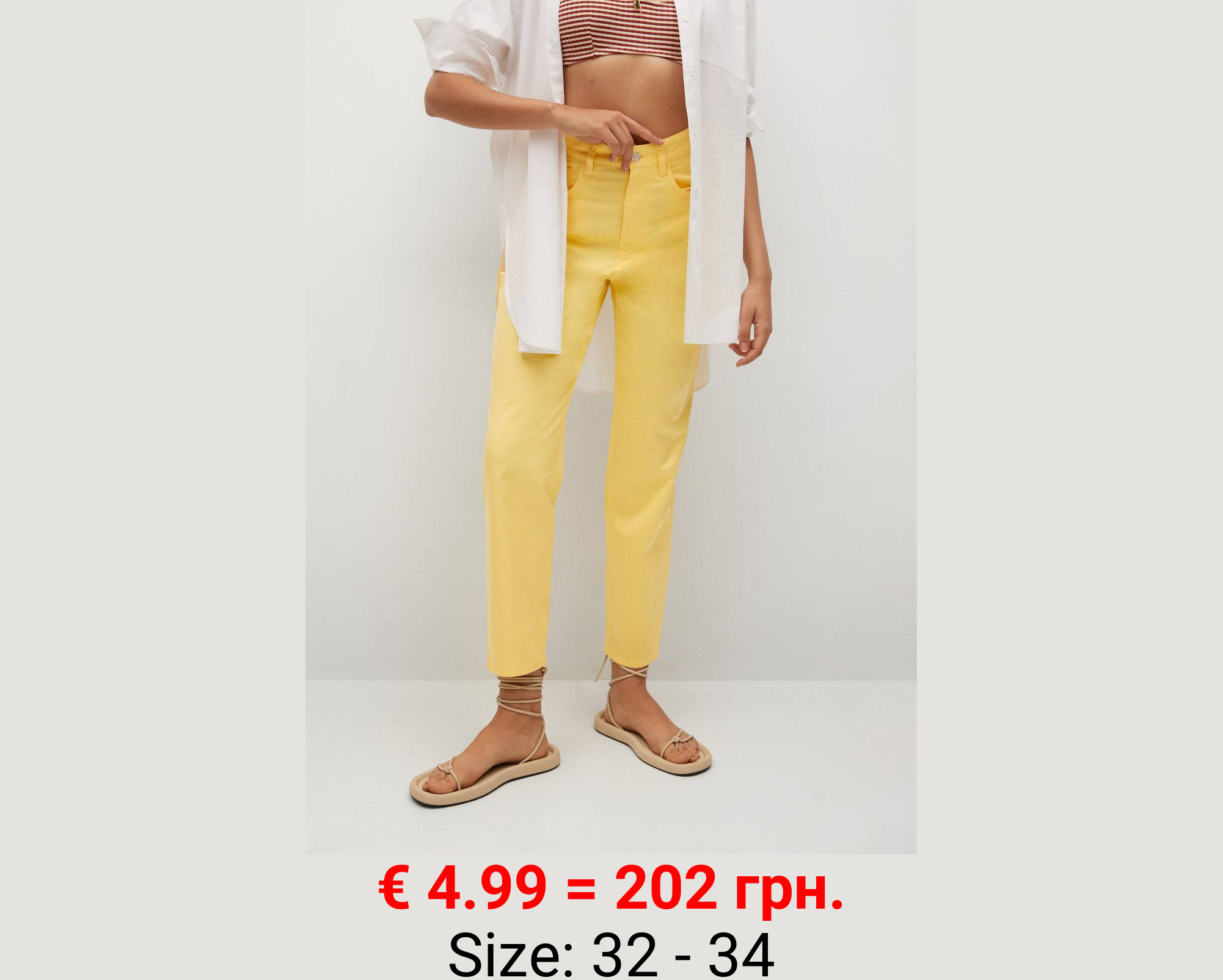 Pantalón recto algodón