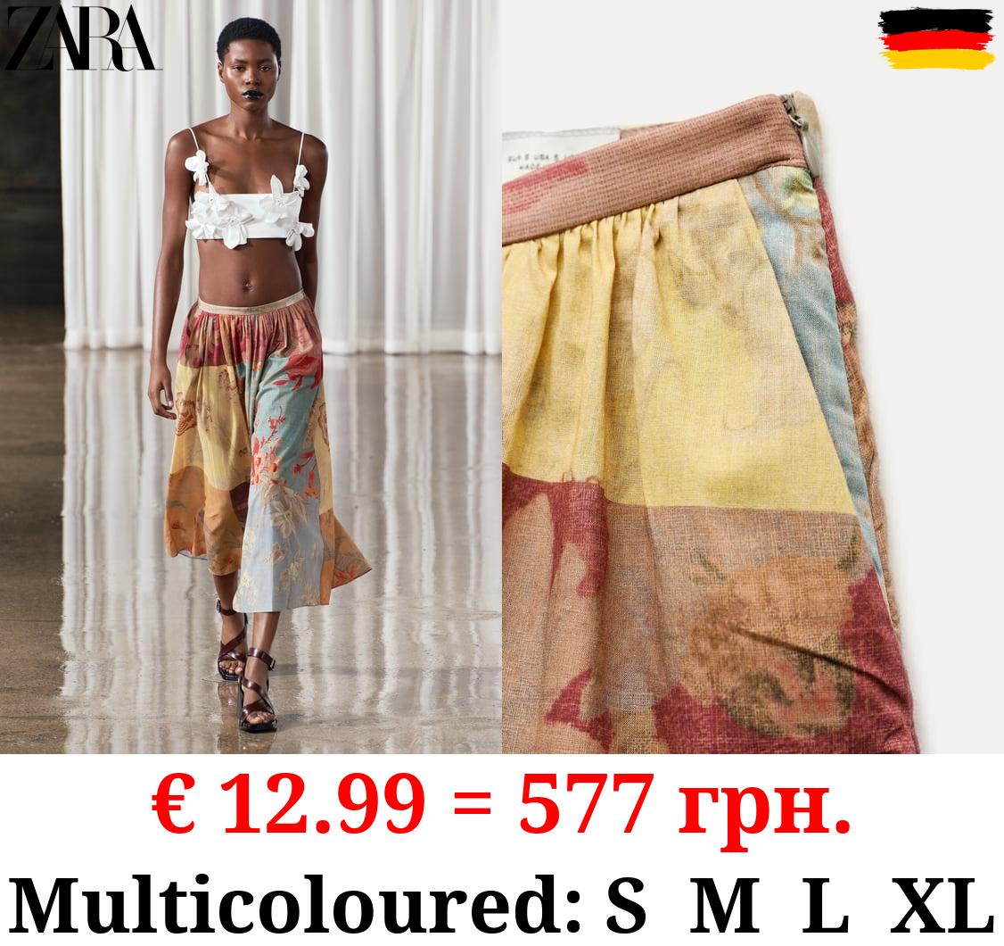 ZW COLLECTION PRINTED MIDI SKIRT