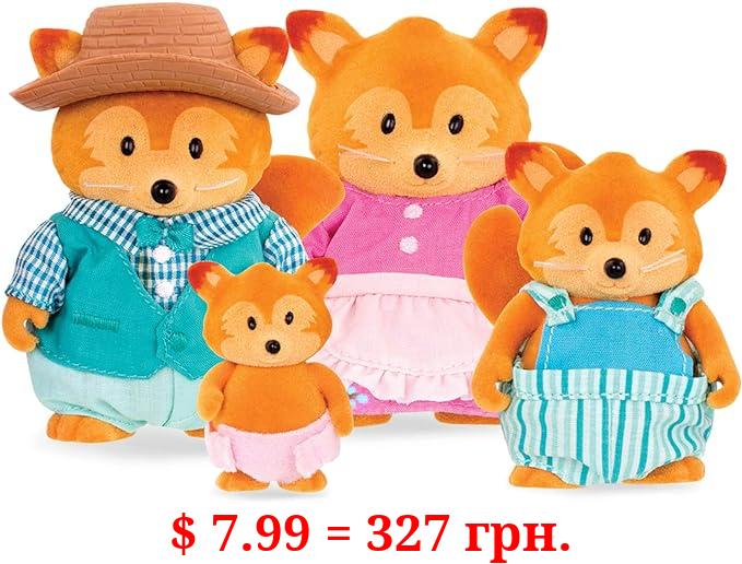 Li'l Woodzeez Fox Family Set – Tippytail Foxes with Storybook – 5pc Toy Set with Miniature Animal Figurines – Family Toys and Books for Kids Age 3+