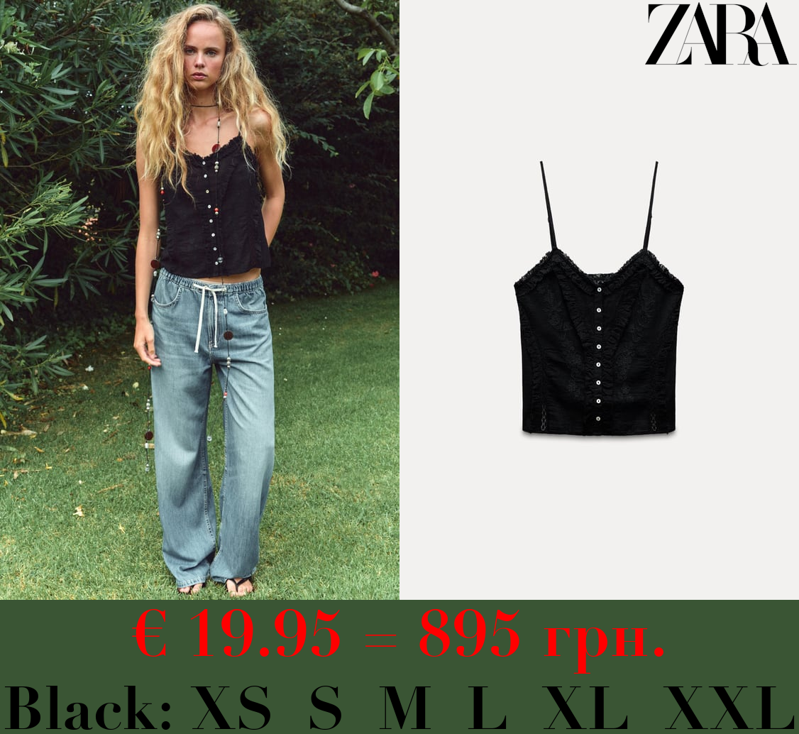 EMBROIDERED COTTON MUSLIN TOP