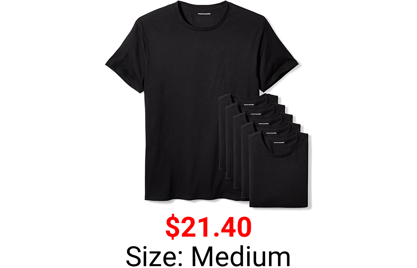Amazon Essentials Men's 6-Pack Crewneck Undershirts